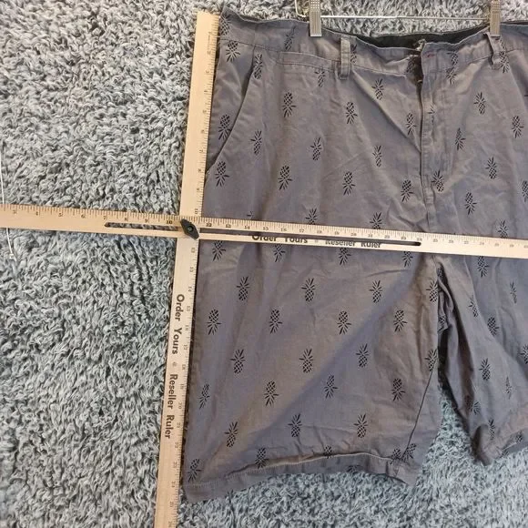 Polo Club Beverly Hills Short Adult 48 Gray Pineapple Print Pockets Men - Picture 6 of 9